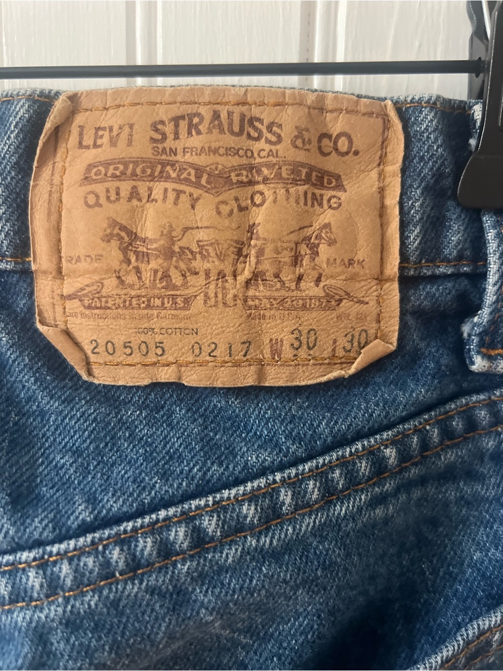 Vintage Levi's 505 Orange Tab USA Made Jeans 30x30 20505-0217 Straight Denim - Picture 7 of 13